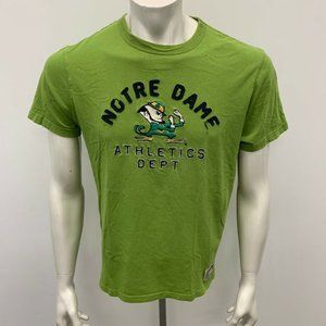 Notre Dame Fighting Irish T Shirt Men's Medium Green Graphic Campus Crew Short S